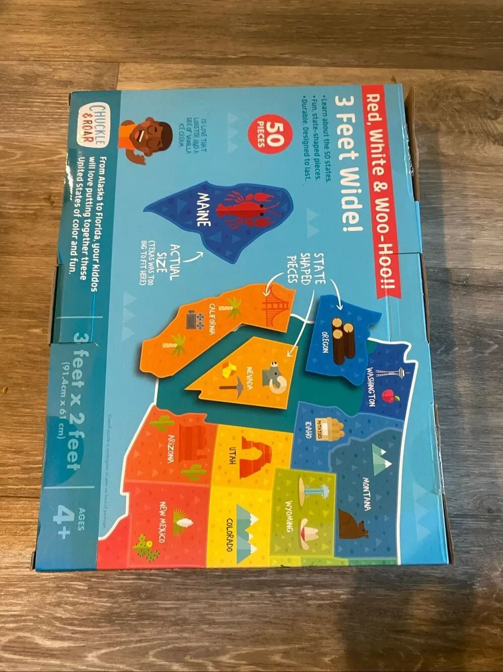 USA Map 50 Piece Jigsaw Floor Puzzle Chuckle and Roar